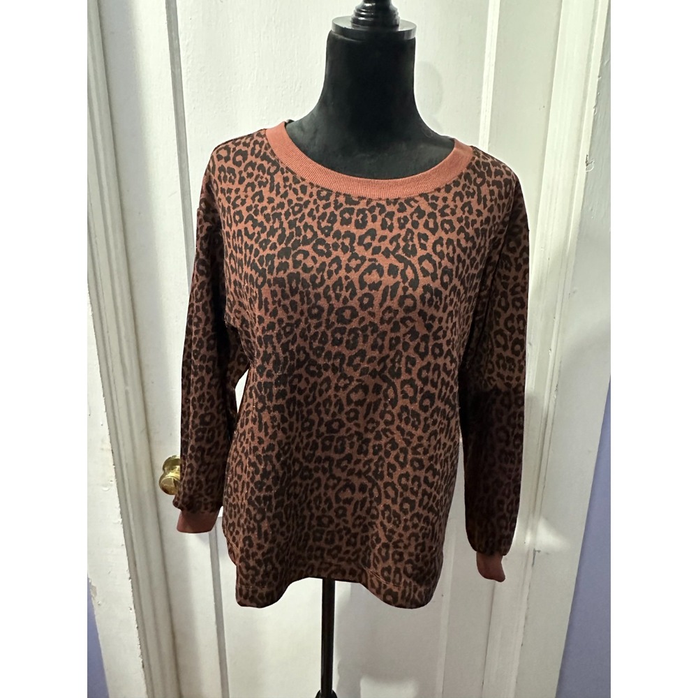 Loft Brown Leopard Pullover in M
